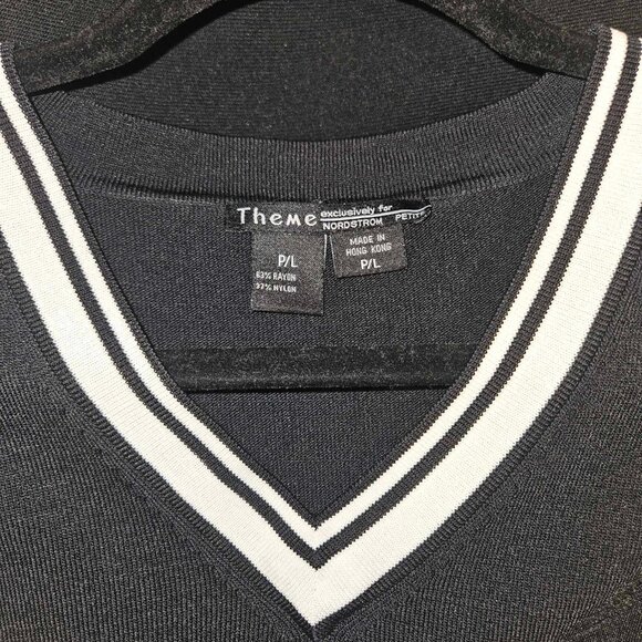 "Theme" exclusively for Nordstrom, P/L black and white form-fitting top - Picture 3 of 3